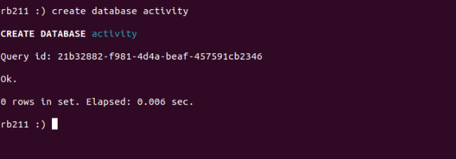 Consol-Log after creating a database