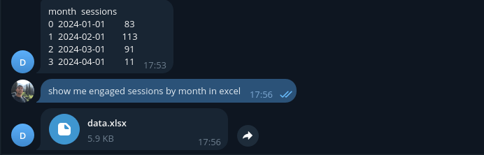 Chat Bot export to excel